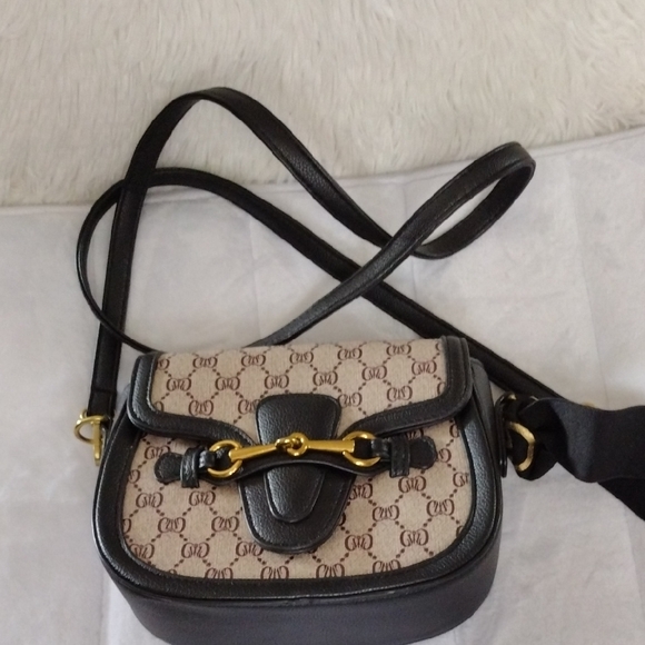 None Handbags - Elegant Brown and Gold Women's Bag